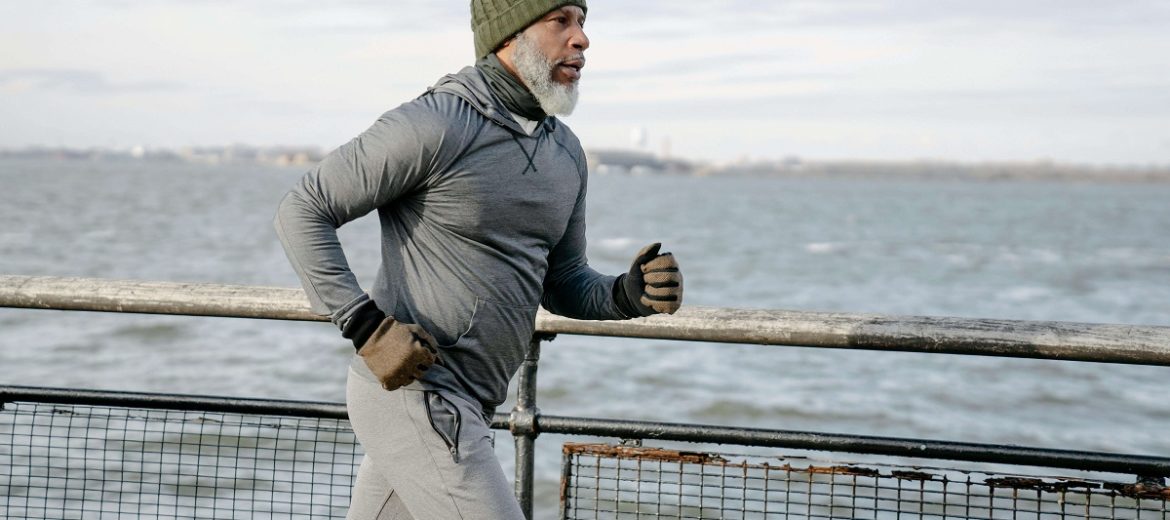 Elderly man running